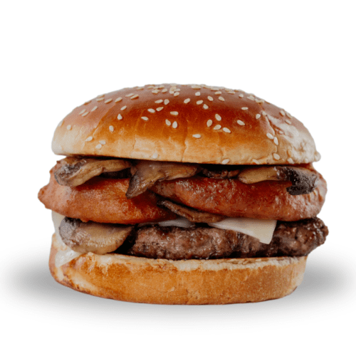 Enjoy a Mushroom Swiss Burger from Beefaroo